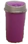 45L TOUCH TOP BIN / DUSTBIN / RUBBISH BIN / KITCHEN / HOME / PLASTIC RECYCLING BIN (Plum / Purple silver lid)