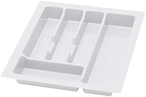 ALUSFERA Portaposate da Cassetto 45cm - Universale Organizer Cassetti Cucina - Porta Posate Cucina Cassetto - Divisori per Cassetti Cucina - Durevole Portaposate da Cassetto 380x430mm - Argento