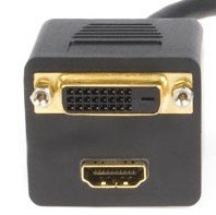 HDMI (male) auf HDMI und DVI (weiblich) Splitter – Premium-Qualität / 24k vergoldet / Audio (HDMI) / video / dvi-d / Adapter / Kabel / Blei - 2
