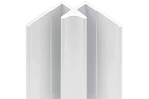 Schulte profilé d'angle intérieur 210 cm blanc, pour panneau mural de salle de bain DécoDesign, revêtement décoratif douche, recoupable adaptable à la hauteur du panneau