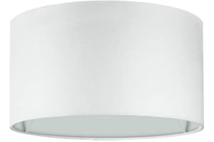 Wogati® Premium Lampenschirm E14/E27 Baumwolle | Weiß | Ø40cm Höhe 25cm | Für Stehlampe, Hängelampe und Tischlampe