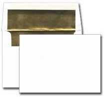 A9 Invitation Envelope - Gold Foil Lined - 24# White (5 3/4 x 8 3/4) - Announcement Envelope Series (Box of 250) by Office Express