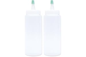 ScrapCooking - 2 Stück Squeeze Flasche 180 ml - Quetschflasche Mit Kappen - Spritzflasche Ketchup Spender Saucenflasche Soßen