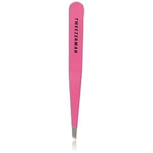 Tweezerman Stainless Steel Slant Tweezer, Pink