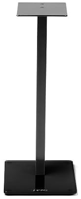 NorStone Esse Stand Paire de pieds d'enceinte contemporain et original Finition acier laqué Noir et Verre trempé Noir