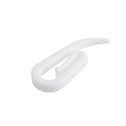 senkary 200 Stück Kunststoff Vorhang Haken Vorhang für die Dusche Haken 2,8 von 1,2 cm für Tür Vorhängen und Fenster Vorhang, weiß - 3