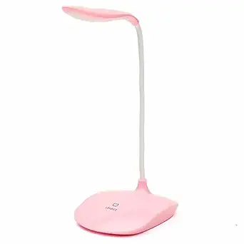 ZURU BUNCH Rechargeable Touch OnOff Switch Desk Lamp Children Eye Protection Student Study Reading Dimmer Rechargeable Led Table Lamp (Pink)