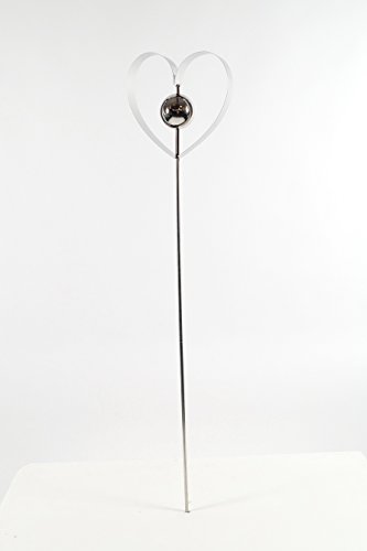 Gartenstecker Gartenstab Edelstahl Blumenstecker Rosenkugel Dekostecker - 7