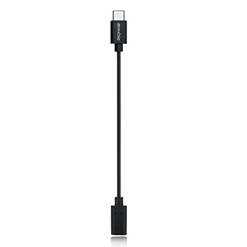 Axxbiz® CableBiz-C005 USB 2.0 Type-C (USB-C) auf Micro-USB (FeStecker Adapter) Laden und Synchronisieren – Sicheres Laden durch 56k Ohm Widerstand – 15 cm – Schwarz - 2