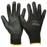 12 Paar Nylonhandschuhe Gr.9 L Schwarz - Arbeitshandschuhe - Bauhandschuhe