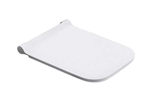 Asiento para inodoro (plástico ABS, cierre suave, cuadrado de 345 x 20 x 440 mm), color blanco, resistente diseño alemán UF-146 15891, de Durovin Bathrooms
