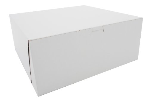 Southern Champion Tray0987 Premium Clay Coated Kraft Paperboard White Non-Window Lock Corner Bakery Box, 12" Length x 12" Width x 5" Height (Case of 100)