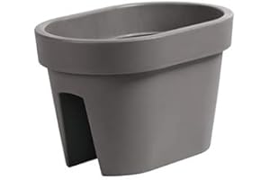 ‎ERHARD-TRADING Erhard-Trading Balkonkasten Altea Geländertopf Blumenkasten Blumentopf Geländer oval rund bunt (oval, steingrau)