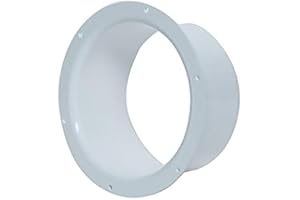 EUROPLAST Ø 125mm Flangia di Montaggio a Parete - Raccordo per Condotto di Ventilazione in PVC - Connettore/Adattatore per Tubo di Ventilazione