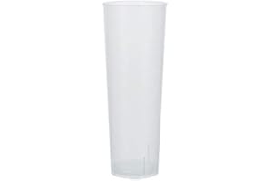 TELEVASO - 500 Unidades - Vaso Tubo 300 ml Reutilizable Ligero - Polipropileno (PP) - Color traslúcido - Vaso ecológico Libre de BPA, Ideal para Cerveza, cubatas, Agua