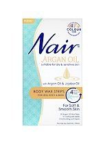 Body Wax Strips for Legs, Body & Bikini with Argan Oil & Jojoba Oil -Nair