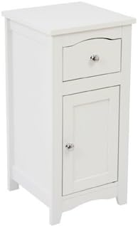 White Bedside Table With Draw / Cupboard and Changeable Handles