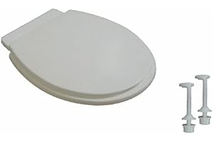 BricoLoco.com Tapa WC universal. Tapadera inodoro compatible con Roca Victoria, Gala Elia, Sangra, Bellavista entre otros. Tapa, bisagras, asiento y tornillos de fijación.