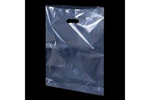 STERLING BARGAINS Clear Plastic Carrier Reusable Bags - 38cm x 46cm + 7cm - (1 BOX - 50 BAGS)