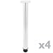 Produktbild PrimeMatik - Runde Tischbeine für Schreibtische Schränke Möbel aus Weiss Stahl 72-75 cm 4-Pack