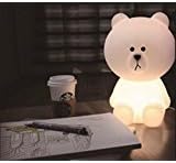 Cordless Colour Changing Bear rechargeable night light with remote control