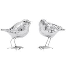 Qstall-Dekovogel 2er-Set aus Polyresin (Beine aus Metall), 10,5 x 5 x 9 cm v. Exner, silber, Vogel silver Poly 10x5,5x9cm