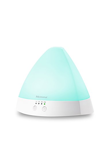 Medisana AD 630 Aroma Diffusor für Duftöle mit LED Wellness Licht in 6 Farben, Timer, Ultraschall-Technologie, 80ml - 6
