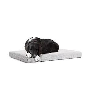 Barkbox Soft Plush Memory Foam Platform Dog Bed, Mattress for Orthopedic Joint Relief, Machine Washable Cuddler with Removable Cover and Water-Resistant Lining, Includes Squeaker Toy