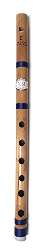 Flauta de bambú indio para concierto, escala natural C, 33 cm, uso para principiantes y profesionales; flauta de bambú Bansuri Vansali