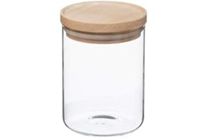 UNIVERSDECOR univers decor - Bocaux de conservation en verre et bois couvercle hermétique Atmosphera (Bocaux de conservation couvercle hermétique, 0.6 Litre : 9.7 x 14 cm)
