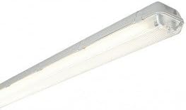 Saxby Lighting T8 Anti Corrosive Twin IP65 58W Ceiling Light (Grey/Clear)
