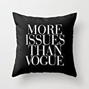 NicholasCGShopOnline C7746F Cotton Linen Decorative Throw Pillow Case Cushion Cover More Issues than Vogue Typography 18 "X18 "