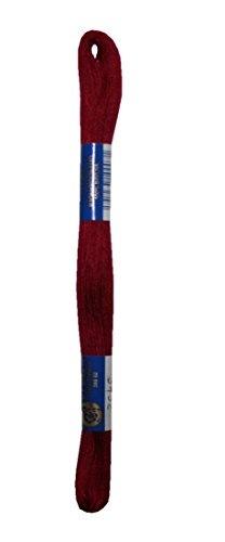 Stickgarn Stickfaden Knüpfgarn Norma 100% Baumwolle 15 m dunkel weinrot (3492)