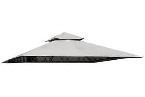 KOEM Toile de rechange blanche pour tonnelle 3 x 3 cm, polyester 180 g/m² avec AirVent (Eden 3 x 3 blanc)