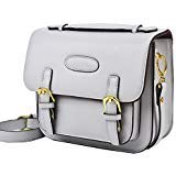 SAIKA retro vintage PU spalla Borsa custodia per Polaroid Fujifilm INSTAX mini 9/Mini 8/Mini 26/Mini 90/pellicola istantanea per fotocamera, Bianco cenere