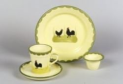 Plate flat 21cm + hen rooster