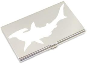 Engraved HAMMERHEAD SHARK Silver Plated Business Card Holder, Personalised FREE, Birthday, Anniversary Gift