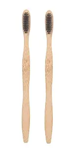 Nyamah Sales Wooden Toothbrush Natural and Eco Friendly with Soft Bristles for Men and Women Adult Kids Pack of 2