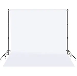 Boltove 8x20 Ft. White Screen Backdrop Background Curtain Rod Pocket for Photography Photoshoot Product Photography Live Streaming Zoom Meetings VFX Editing YouTube Video FB Short Video Instagram Reels