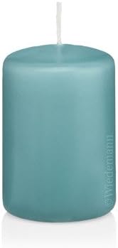 Pillar Candles turquoise 150 x 80 mm, 6 candles, unscented dipped candels