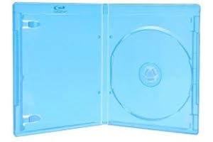 Amaray Boitiers Blu-Ray, Slim 11 mm, Machine-Pack-Quality, Bleu, Transparent, 100 pièces