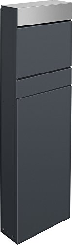 Preisvergleich Produktbild frabox Standbriefkasten Lens Anthrazitgrau / Edelstahl