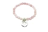 Pulsera medalla cruz de plata de ley con cuarzo color rosa