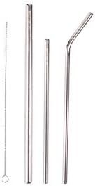 The Lost Straw Premium Reusable Stainless Steel Drinking Straws Set of 3 Extra Long and Extra Wide for Bubble Tea Boba and Smoothies - Perfect For On The Go