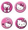 Hello Kitty Stars Party 4 Pin Badges Party Bag Fillers or Prizes