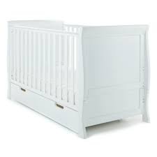 WHITE SKEFFINGTON SLEIGH COT BED WITH DELUXE MATTRESS