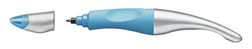 Stabilo EASYoriginal Ergonomischer Tintenroller (für Rechtshänder, Schreibfarbe blau, löschbar, inklusive Patrone) neonblau/metallic - 3