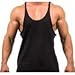 Produktbild Herren Einfarbiges bodybuilding-Tanktop, für Fitness / Muskeltraining Racerback-Rückseite schwarz schwarz xxl
