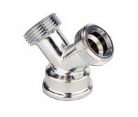 ATCO® 3/4″ Y-Verteiler Messing verchromt WAS Gabelstück Hosenstück für Auslaufhahn - 2