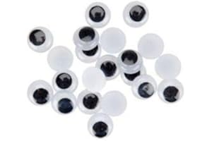 Fixo Kids - Pack de 70 Ojos Móviles Adhesivos, Redondos, Color Negro, 8mm, Perfectos para Manualidades Escolares